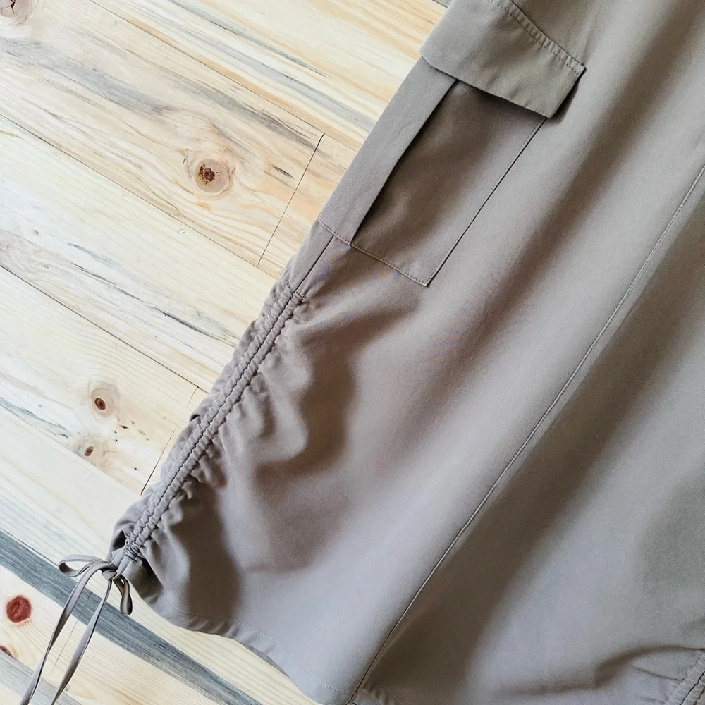 Cider Beige Midi Skirt cargo with Pocket and Drawstring - Picture 10 of 11